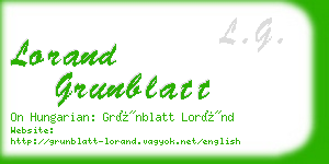lorand grunblatt business card